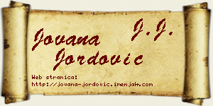 Jovana Jordović vizit kartica
